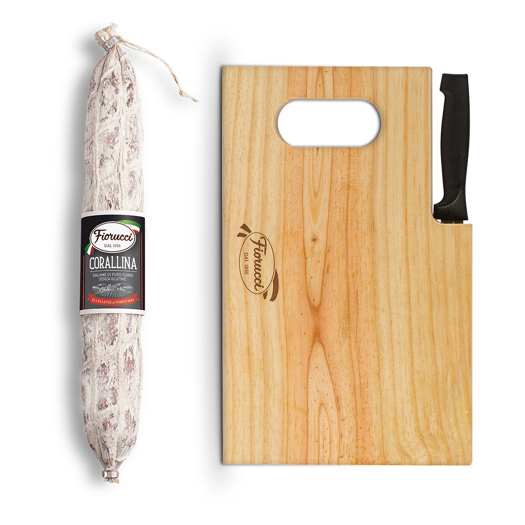 Box Salame Corallina - con Tagliere e Coltello